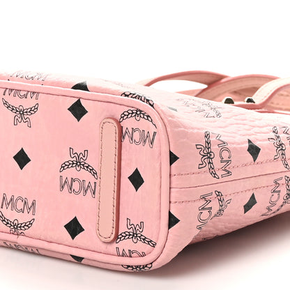MCM Visetos Mini Anya Top Zip Shopper Tote Soft Pink 9 of 9