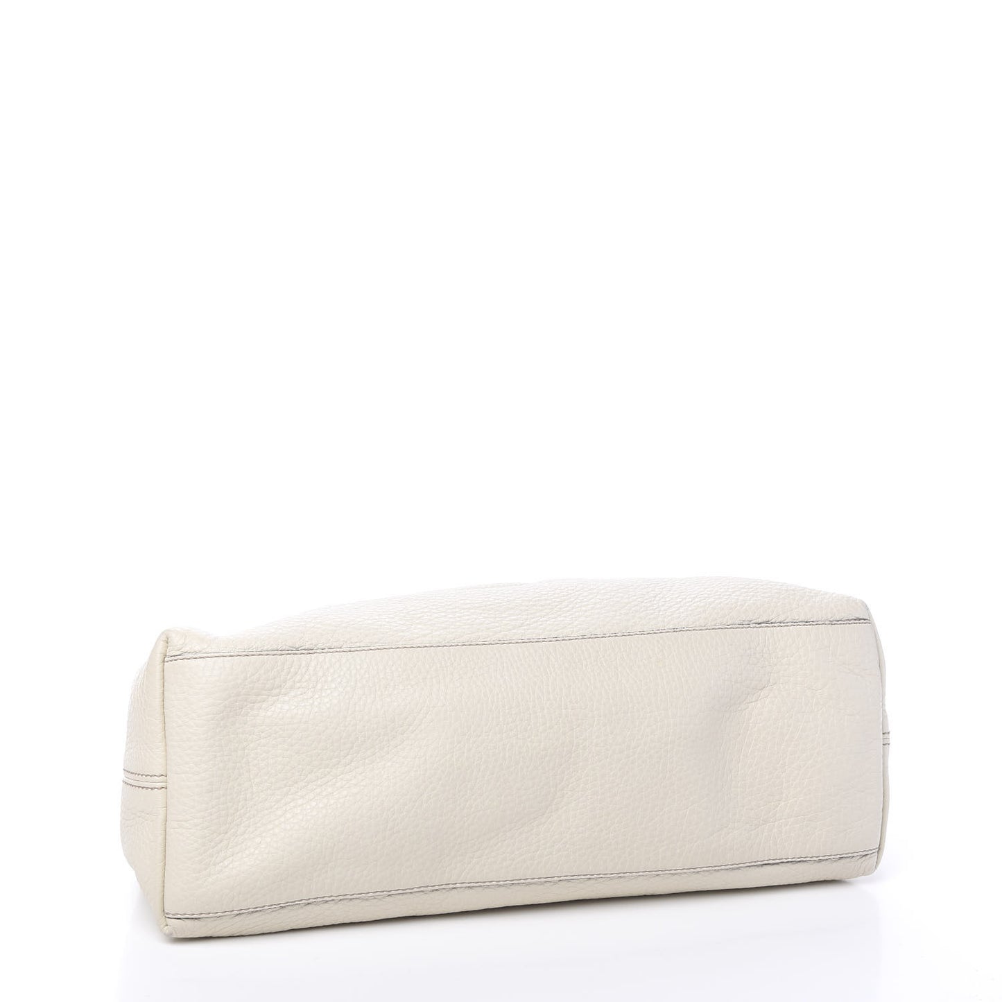 Pebbled Calfskin Medium Soho Chain Shoulder Bag Off White