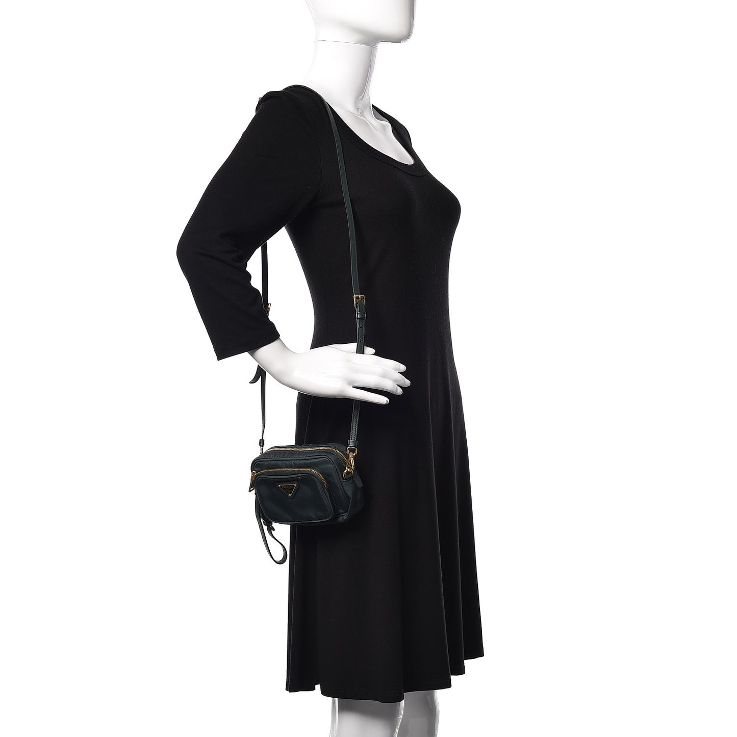 Tessuto Nylon Convertible Crossbody Wristlet Petrolio
