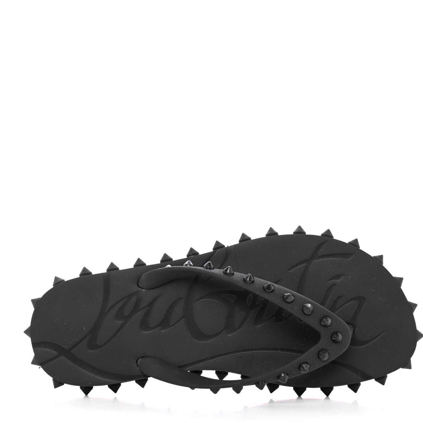Rubber Spike Loubi Flip Flip Platform Sandals 39 Black