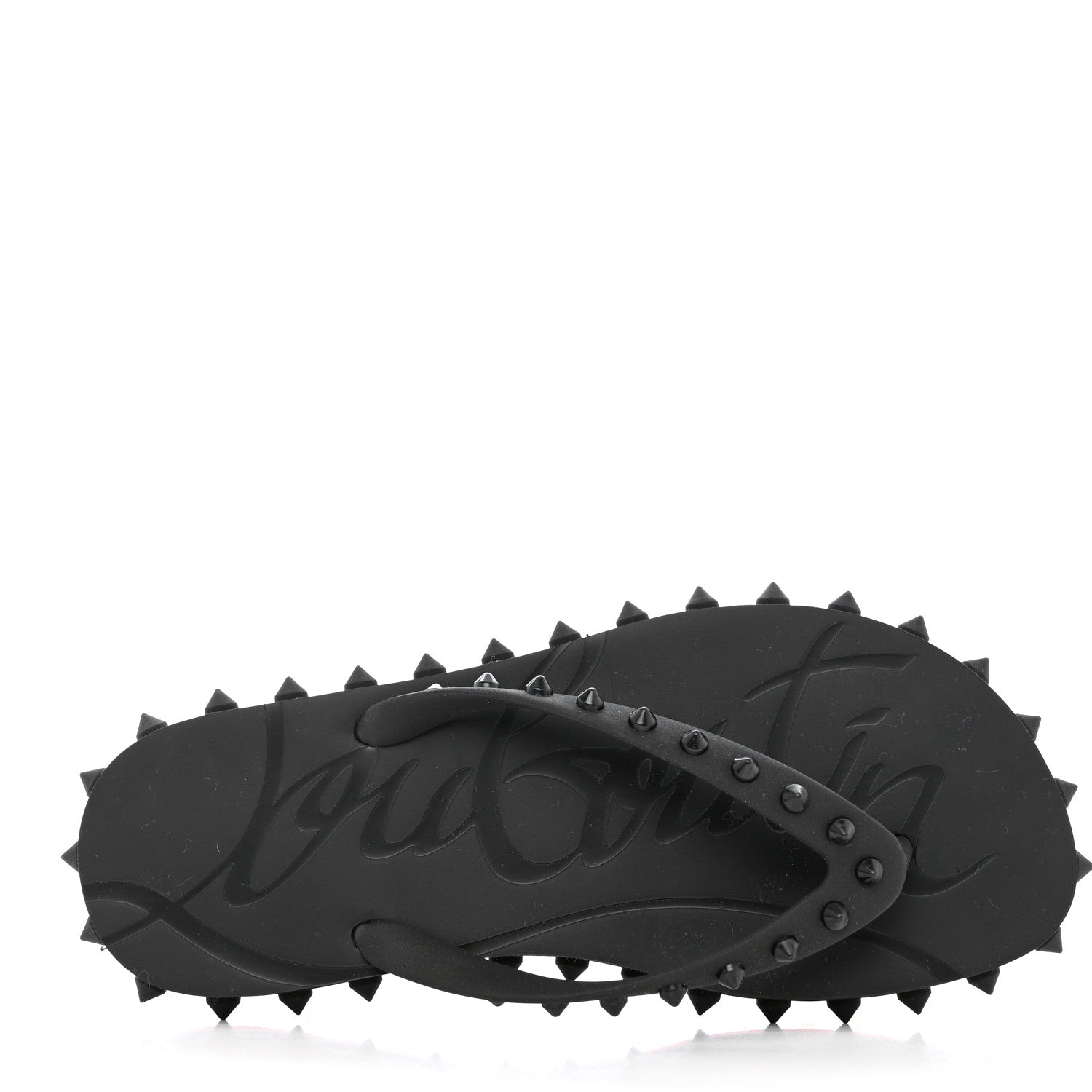 Christian Louboutin Rubber Spike Loubi Flip Flip Platform Sandals 39 Black 6 of 8