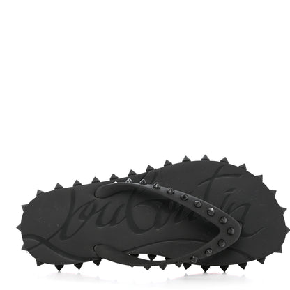 Christian Louboutin Rubber Spike Loubi Flip Flip Platform Sandals 39 Black 6 of 8