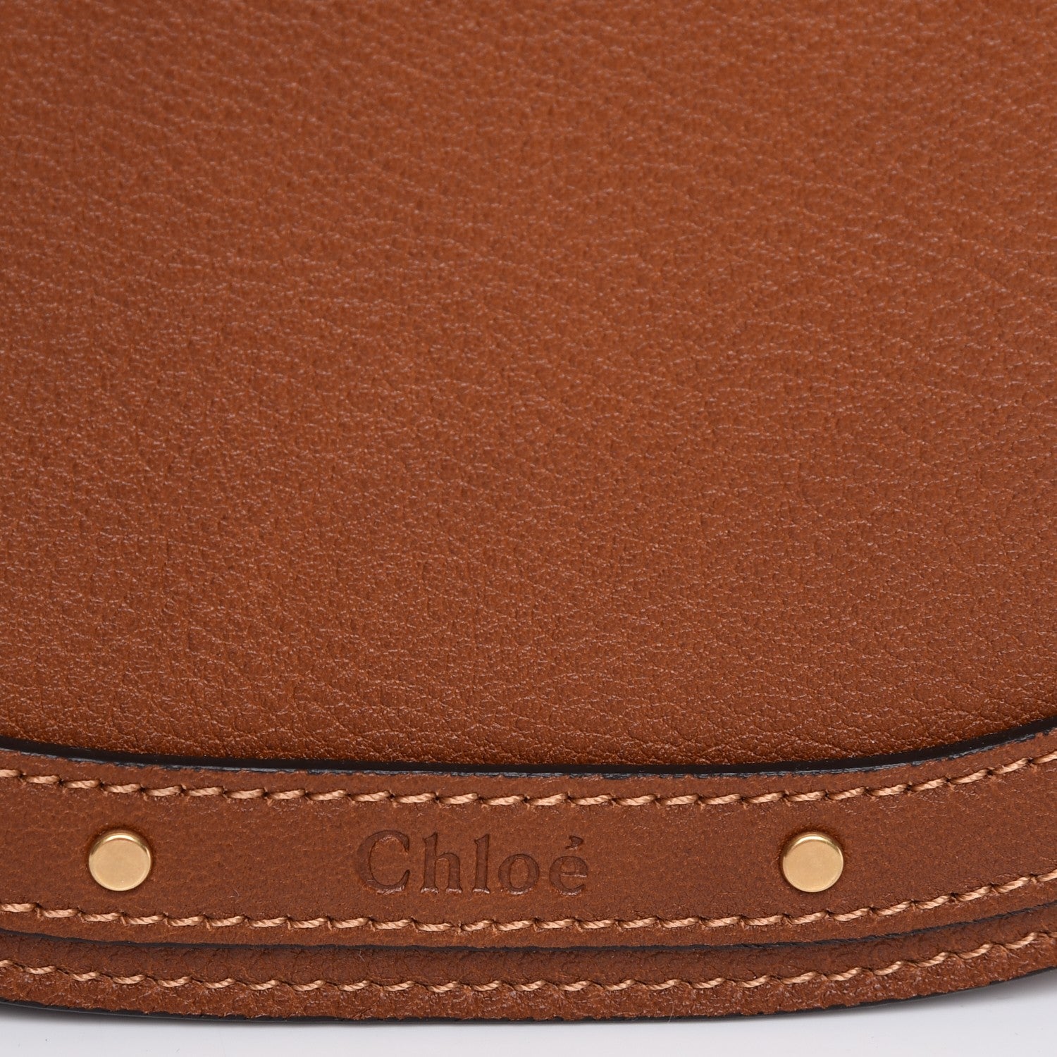Chloe Calfskin Suede Small Nile Bracelet Bag Caramel 7 of 10