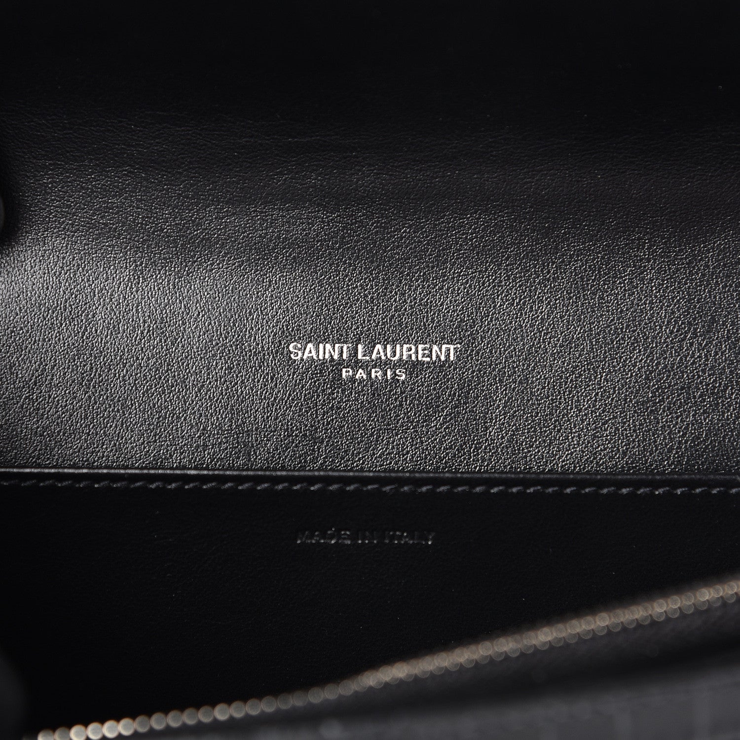Saint Laurent Calfskin Crocodile Embossed Monogram Uptown Crossbody Black 6 of 11