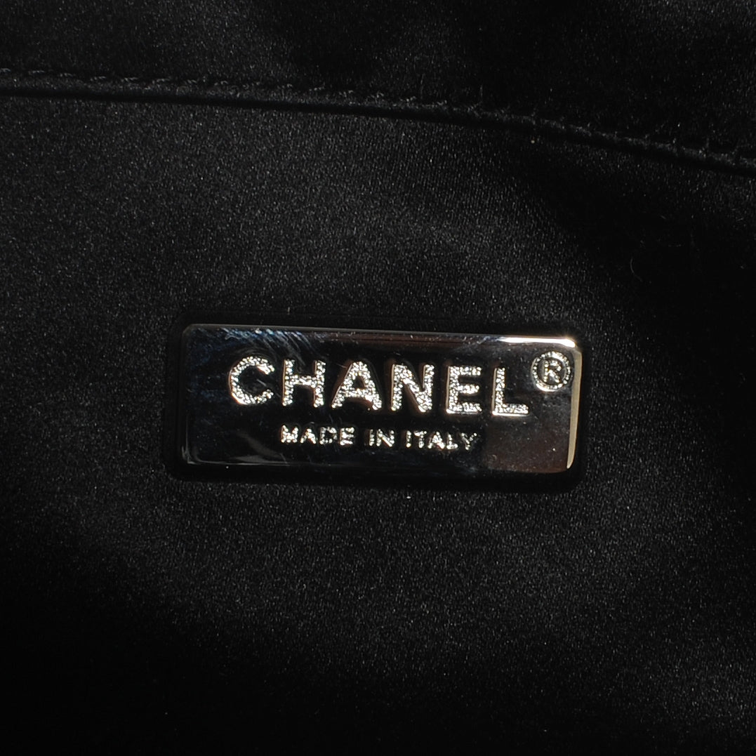 Satin Diamante Evening Clutch Bag Black