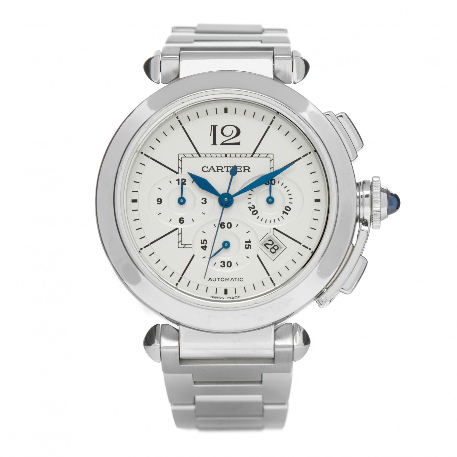 Cartier Stainless Steel 42mm Pasha C Chronograph Automatic Watch 1 of 10