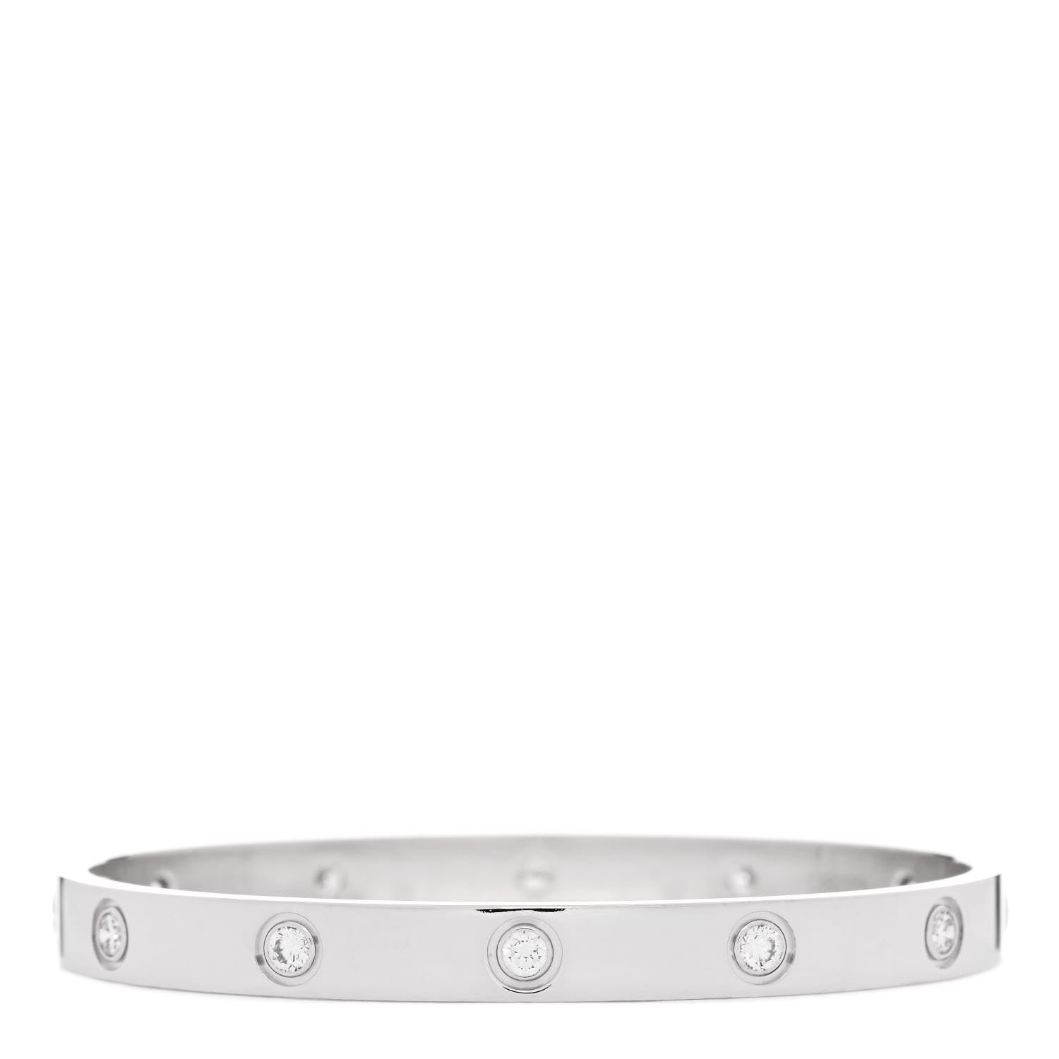 Cartier 18K White Gold 10 Diamond LOVE Bracelet 17 2 of 6