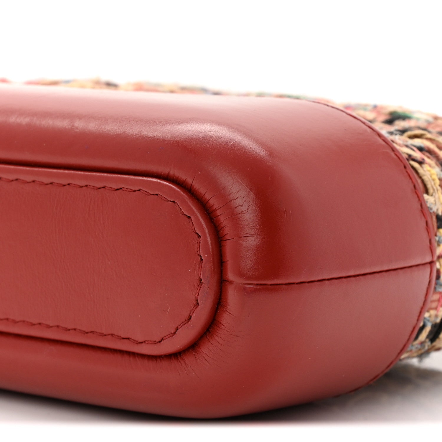 Chanel Tweed Calfskin Small Gabrielle Clutch With Chain Red