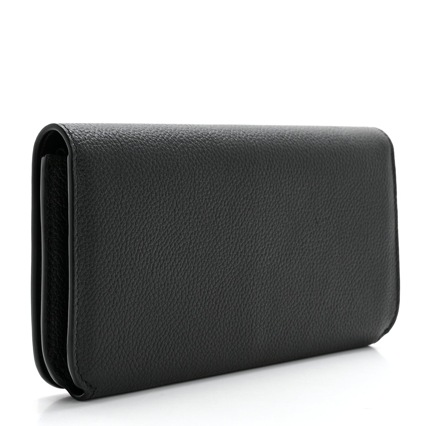 Grained Calfskin Logo Cash Thin Money Wallet Black White