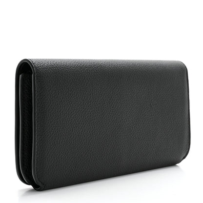 Balenciaga Grained Calfskin Logo Cash Thin Money Wallet Black White 3 of 10