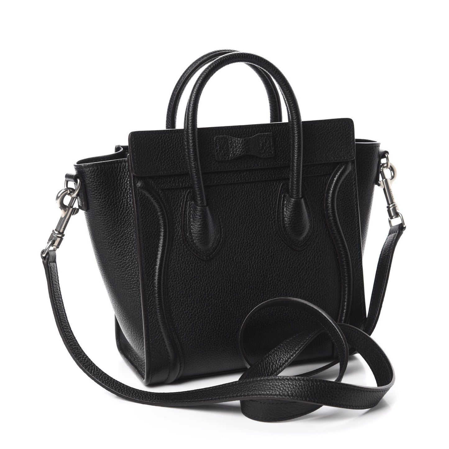 Drummed Calfskin Nano Luggage Black