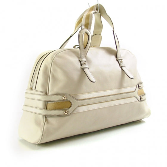 Leather Signature XL Bowler Ivory