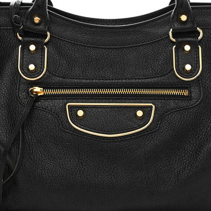 Balenciaga Chevre Gold Metallic Edge Hardware City Black 10 of 12