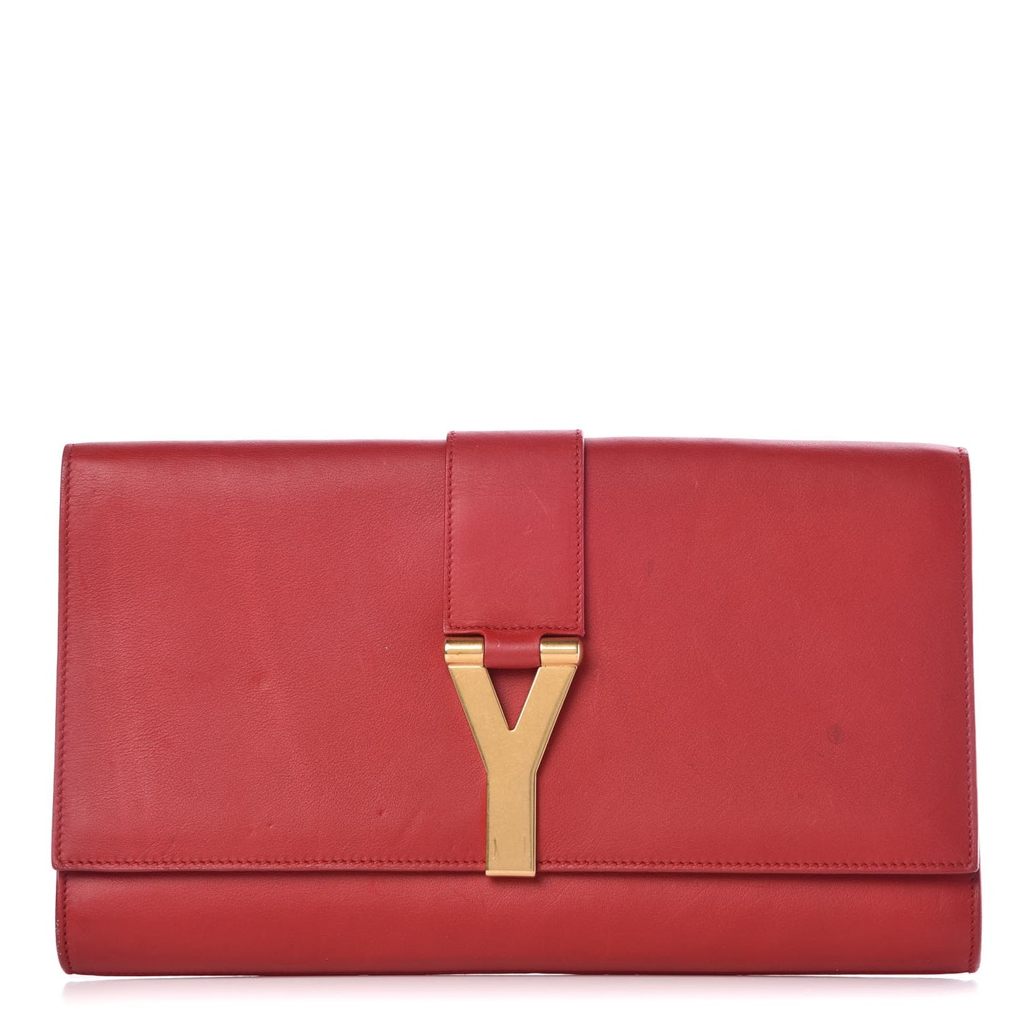 Calfskin Classic Y Ligne Clutch Red