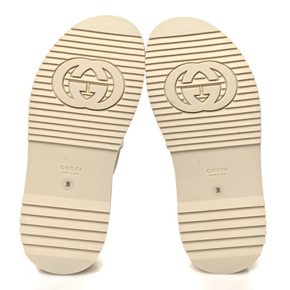 Gucci GG Supreme Monogram Angelina Platform 35mm Slingback Sandals 36 White Mystic White 5 of 9