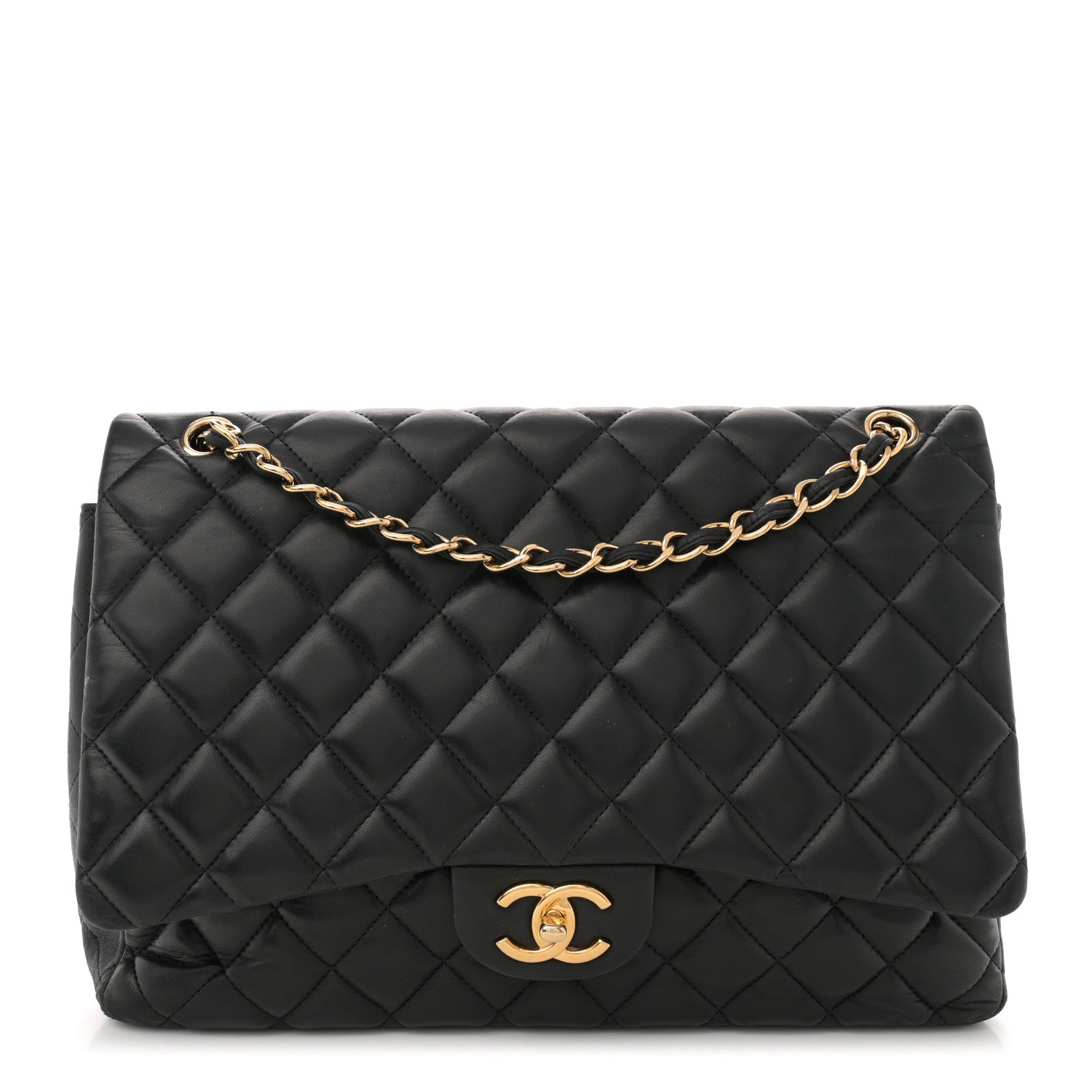 Chanel Lambskin Quilted Maxi Double Flap Black 1 of 14