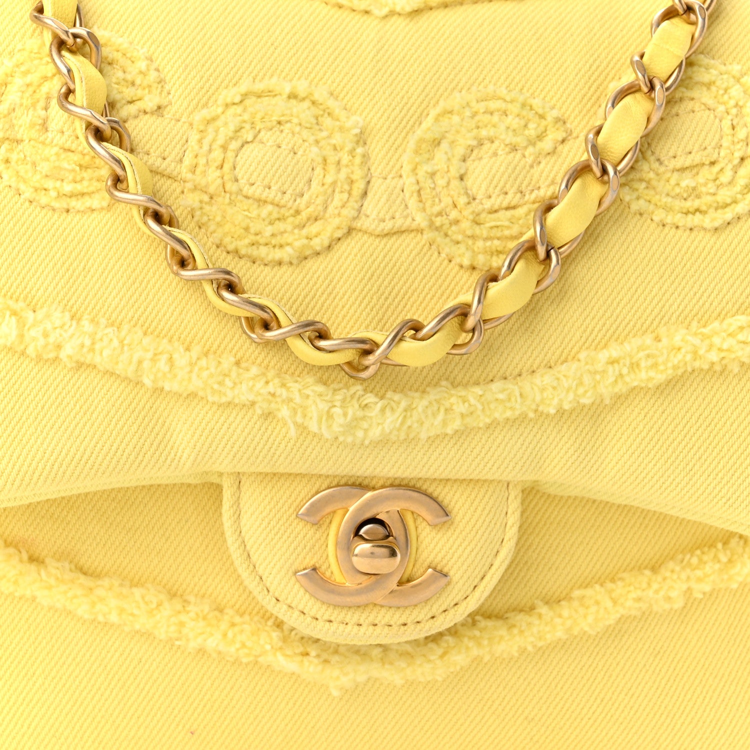 Chanel Denim Coco Flap Yellow 8 of 11