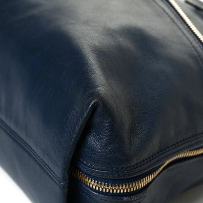 Fendi Sheepskin Zipper Satchel Navy 12 of 13