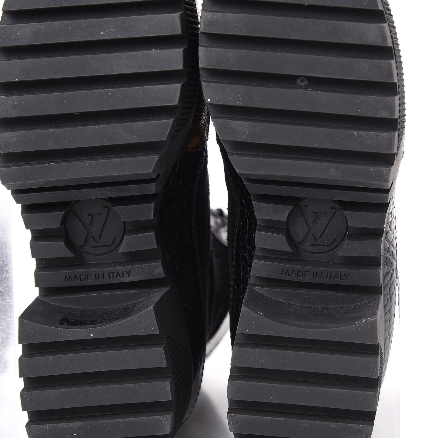 Suede Calfskin Monogram Laureate Platform Desert Boots 36 Black