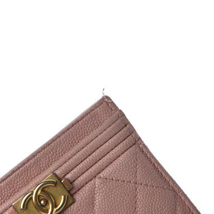 Chanel Caviar Quilted Boy Card Holder Light Pink 4 of 10