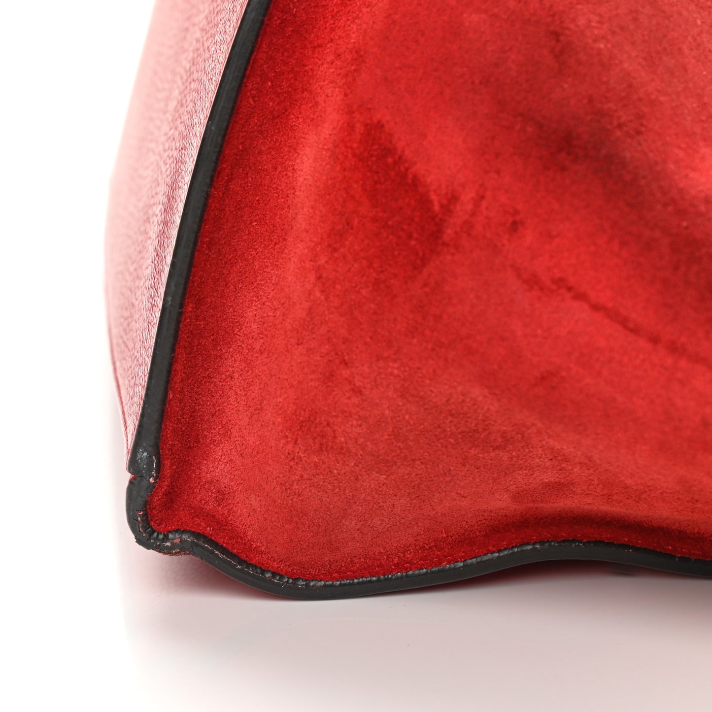 Drummed Calfskin Suede Medium Trapeze Coquelicot