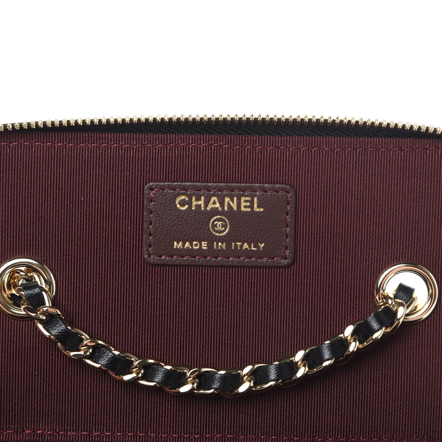 Lambskin Quilted Small Vanity Case With Chain Black