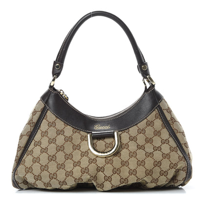 Gucci Monogram Medium D Gold Ring Hobo Dark Brown 1 of 12