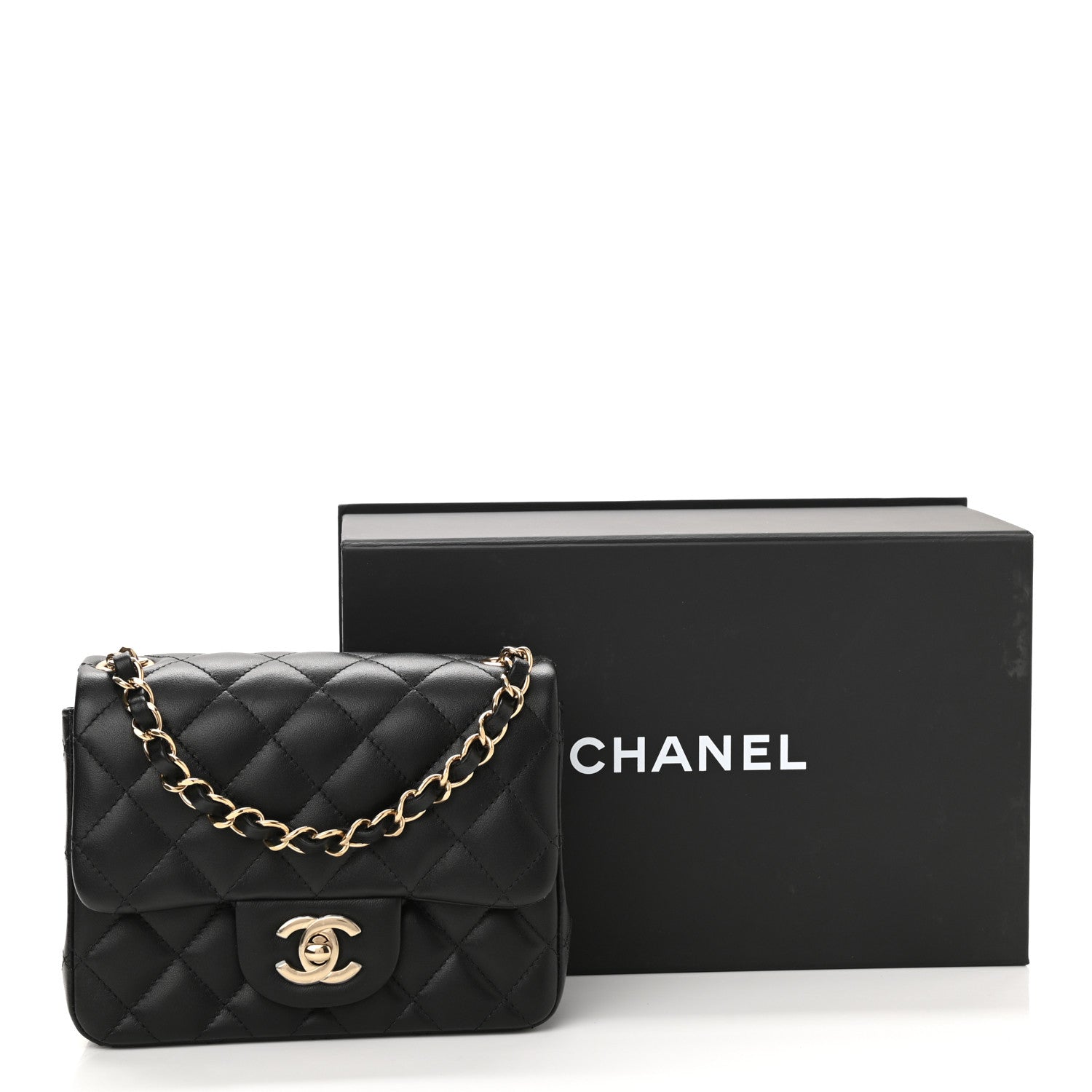Chanel Lambskin Quilted Mini Square Flap Black 11 of 11