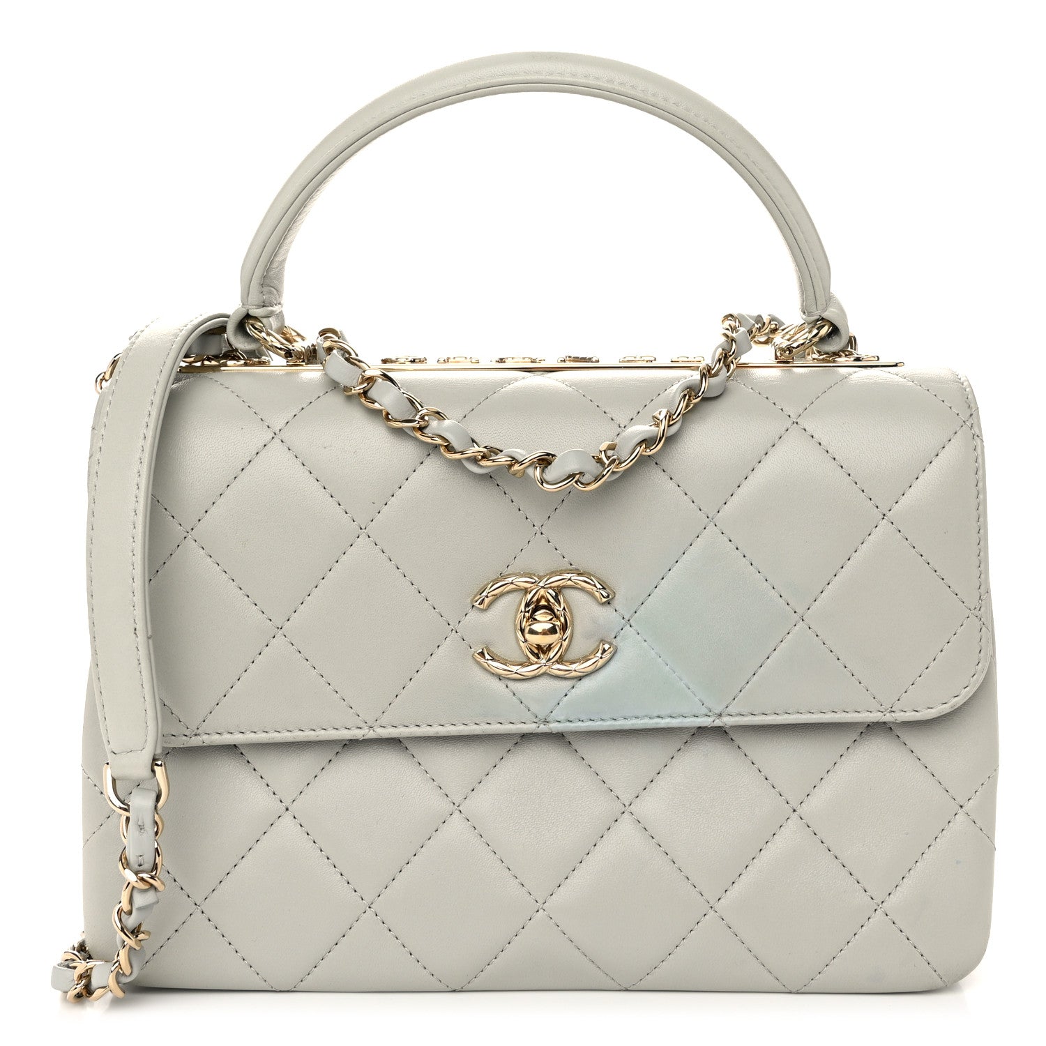 Chanel Lambskin Quilted Small Trendy Chain CC Flap Dual Handle Bag Light Blue 1 of 11