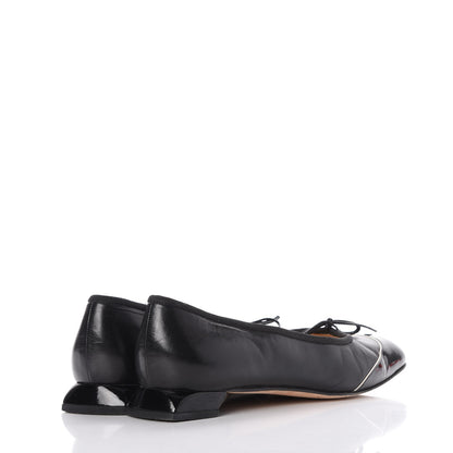 Chanel Lambskin Patent CC Cap Toe Ballerina Flats 42 Black 4 of 11