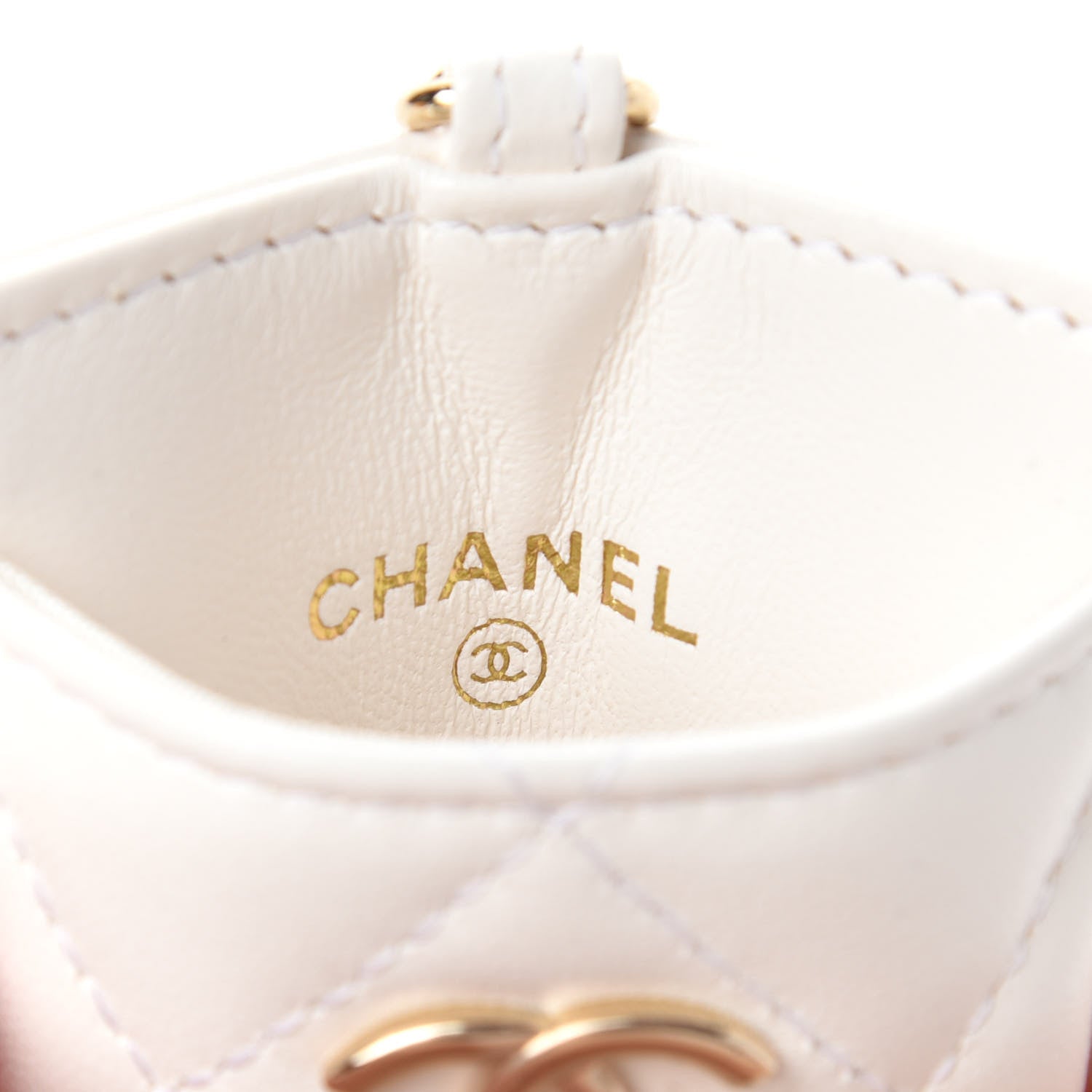Chanel Lambskin Quilted My Chanel Lady Card Holder On Chain White 8 of 11