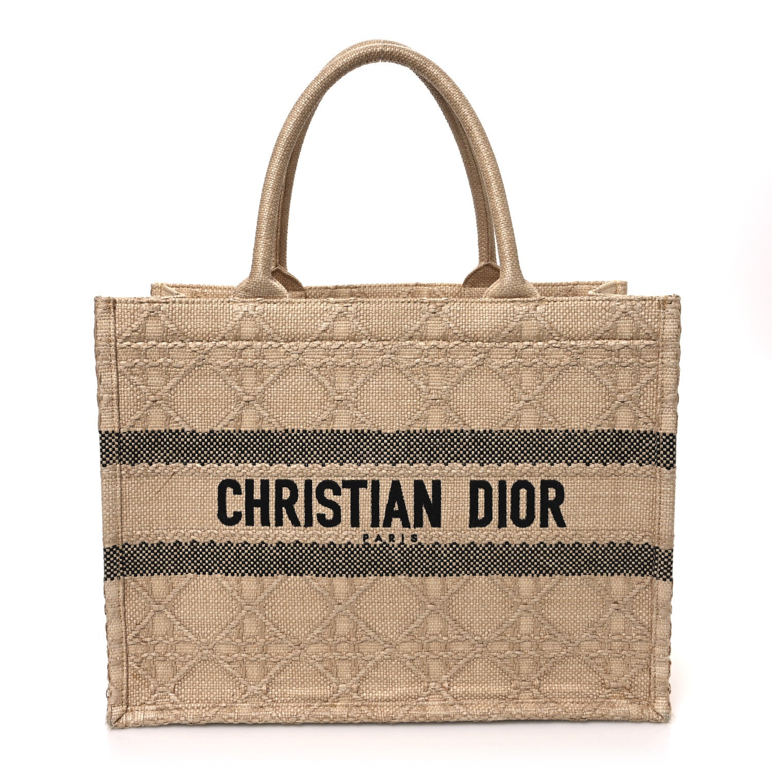 Christian Dior Raffia Cannage Medium Book Tote Natural 1 of 11