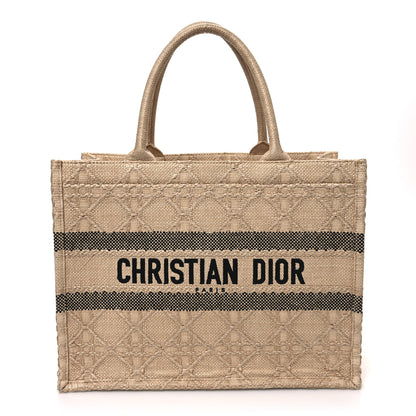 Christian Dior Raffia Cannage Medium Book Tote Natural 1 of 11