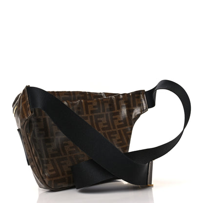 Fendi X FILA Glazed Fabric Vitello Century FF 1974 Mania Belt Bag Mogano Panna White 3 of 9