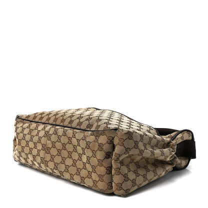 Gucci Monogram Natural Pigskin Large Diaper Bag Beige Ebony Cocoa Dark Chocolate 11 of 13
