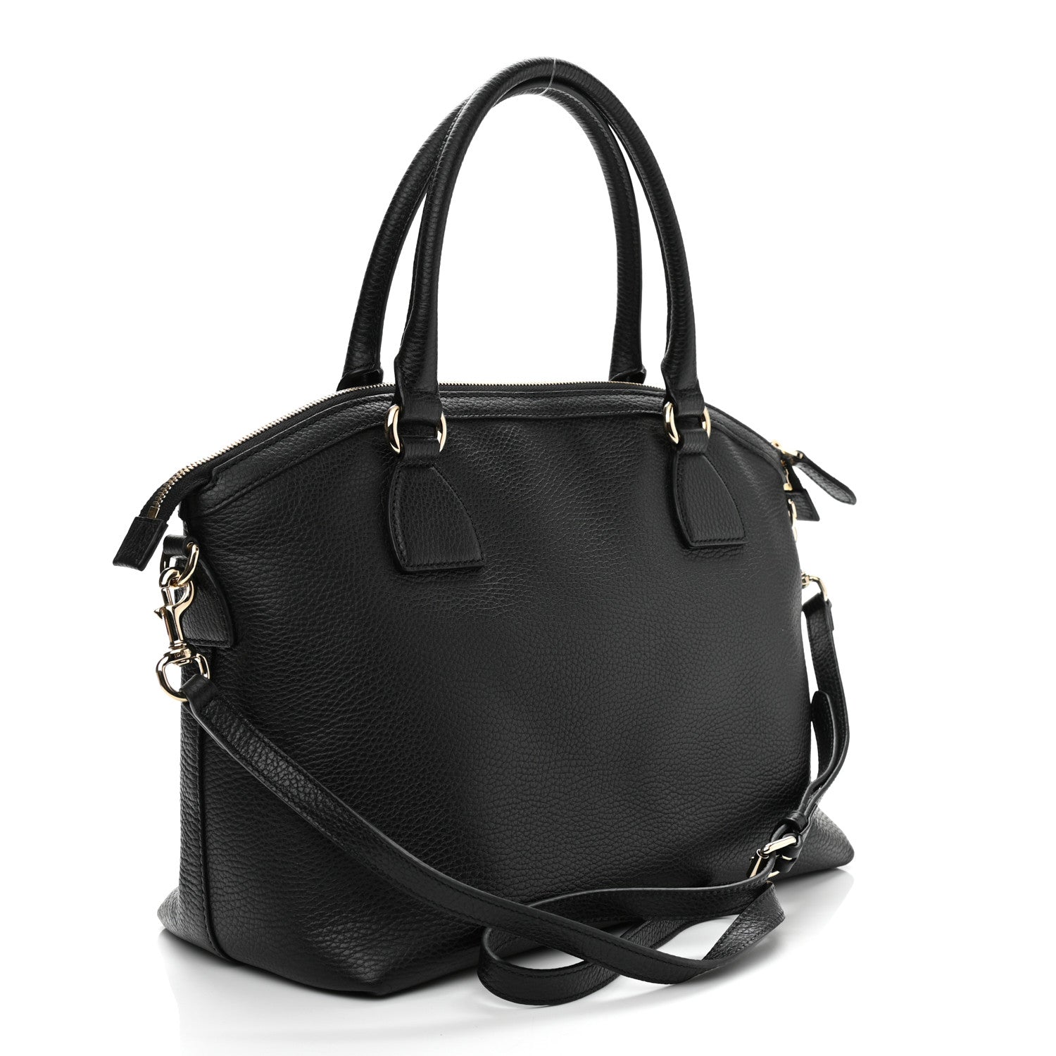 Gucci Dollar Calfskin GG Charm Dome Satchel Orange Black 3 of 10