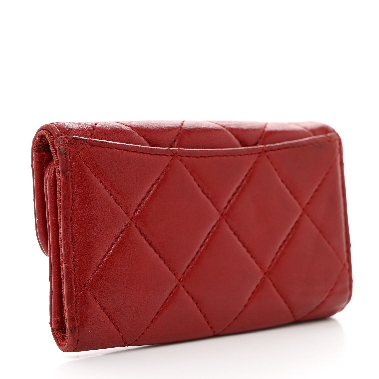 Chanel Lambskin Quilted 6 Key Holder Red 3 of 13