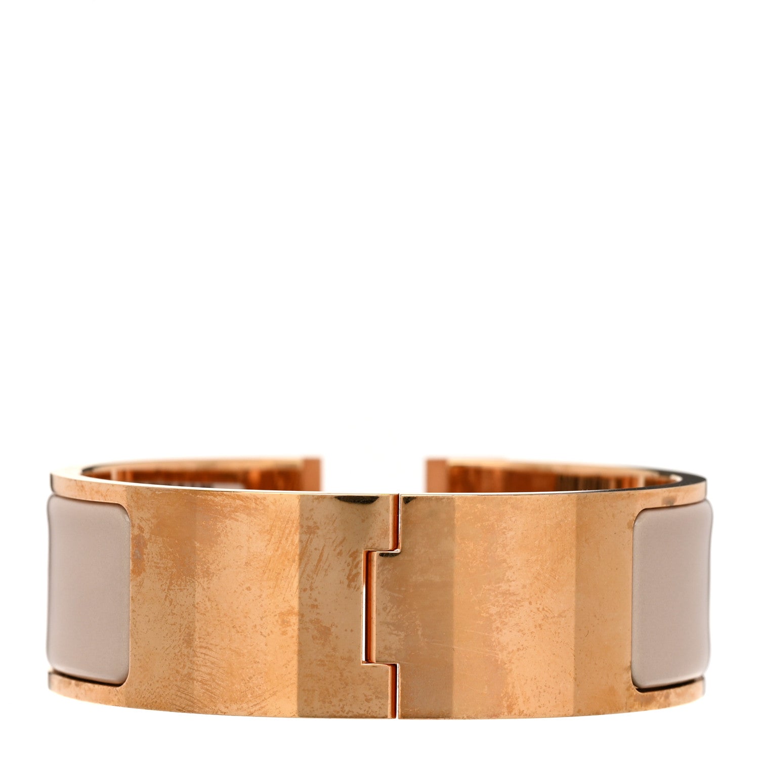 Hermes Enamel Wide Clic Clac H Bracelet PM Beige Rose 3 of 5