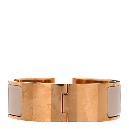 Hermes Enamel Wide Clic Clac H Bracelet PM Beige Rose 3 of 5