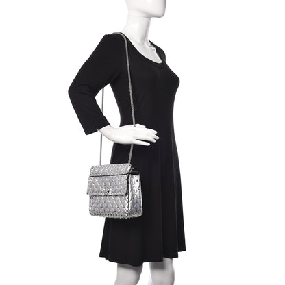 Valentino Garavani Metallic Nappa Medium Rockstud Spike Shoulder Bag Silver 2 of 17