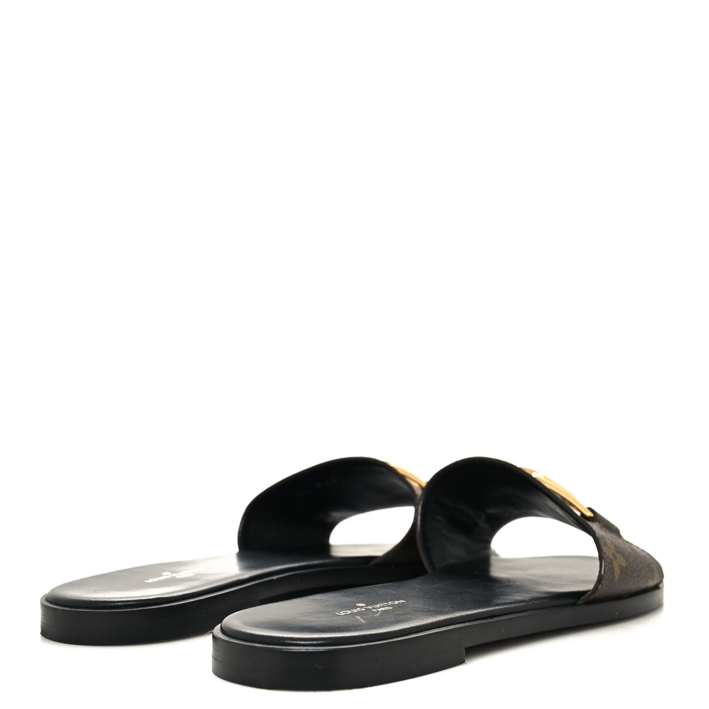 Patent Monogram Lock It Flat Mules 39