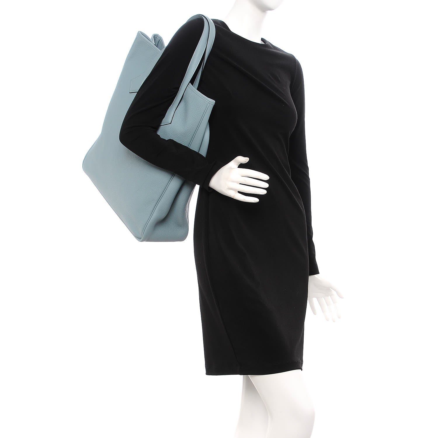 Hermes Taurillon Clemence Victoria II Cabas 35 Ciel 2 of 7