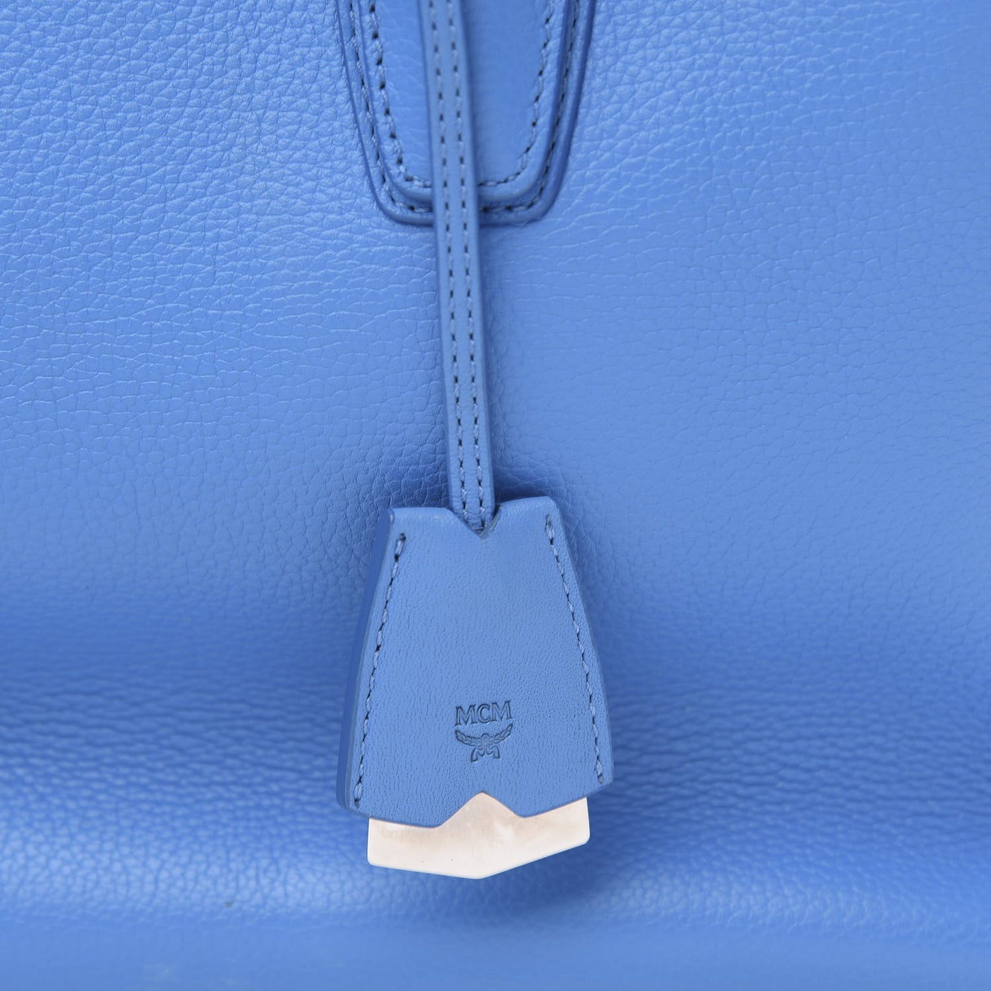 Grained Calfskin Medium Milla Tote Tile Blue