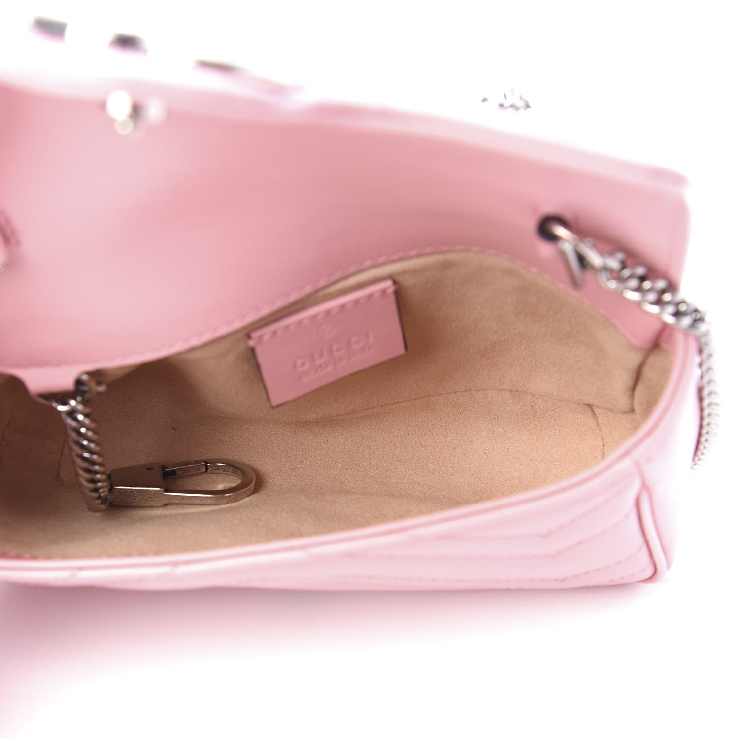 Gucci Calfskin Matelasse Super Mini GG Marmont Shoulder Bag Wild Rose 5 of 12