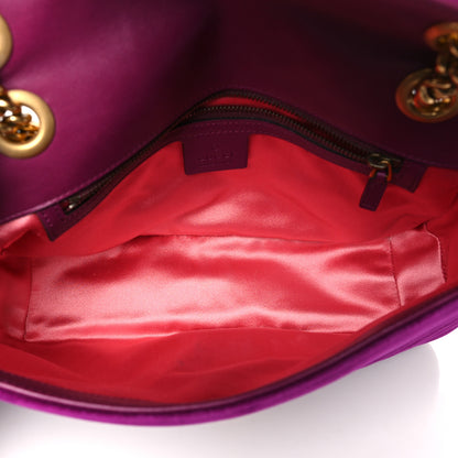 Gucci Velvet Matelasse Small GG Marmont Shoulder Bag Fuchsia Violet Cyclamen 5 of 10