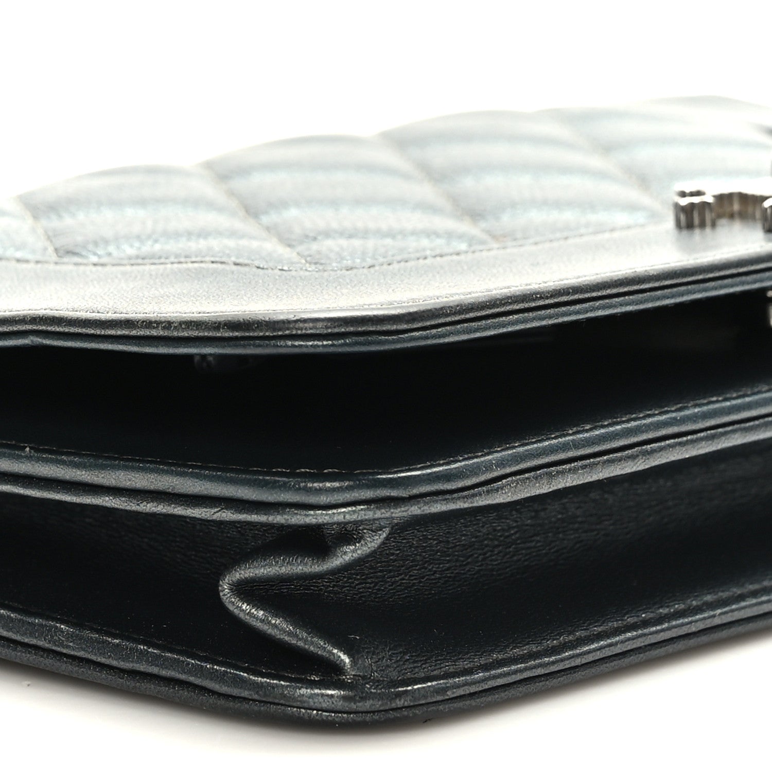 Chanel Caviar Quilted Vintage Mademoiselle Wallet On Chain WOC Dark Grey 8 of 11