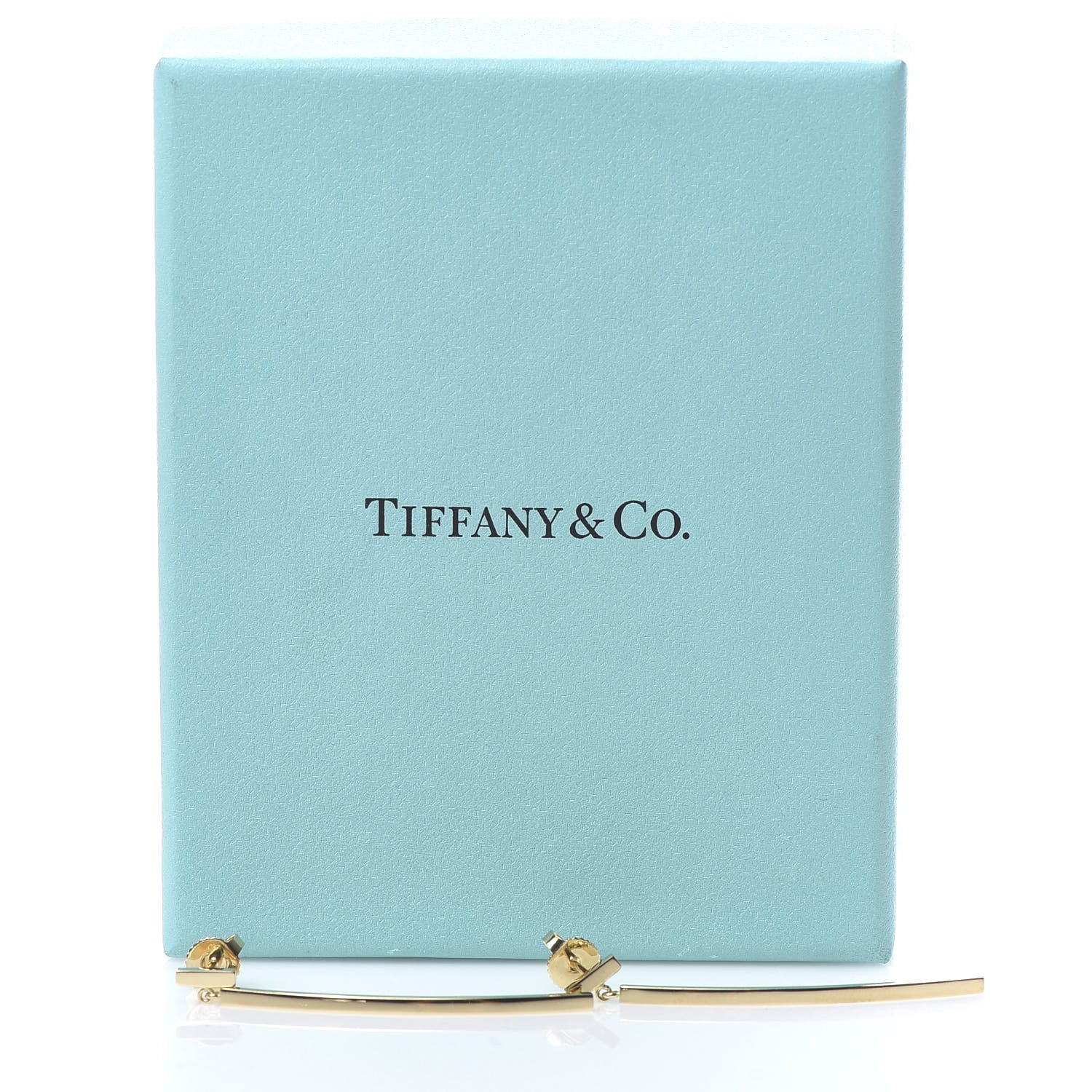 Tiffany 18K Yellow Gold T Bar Earrings 5 of 5