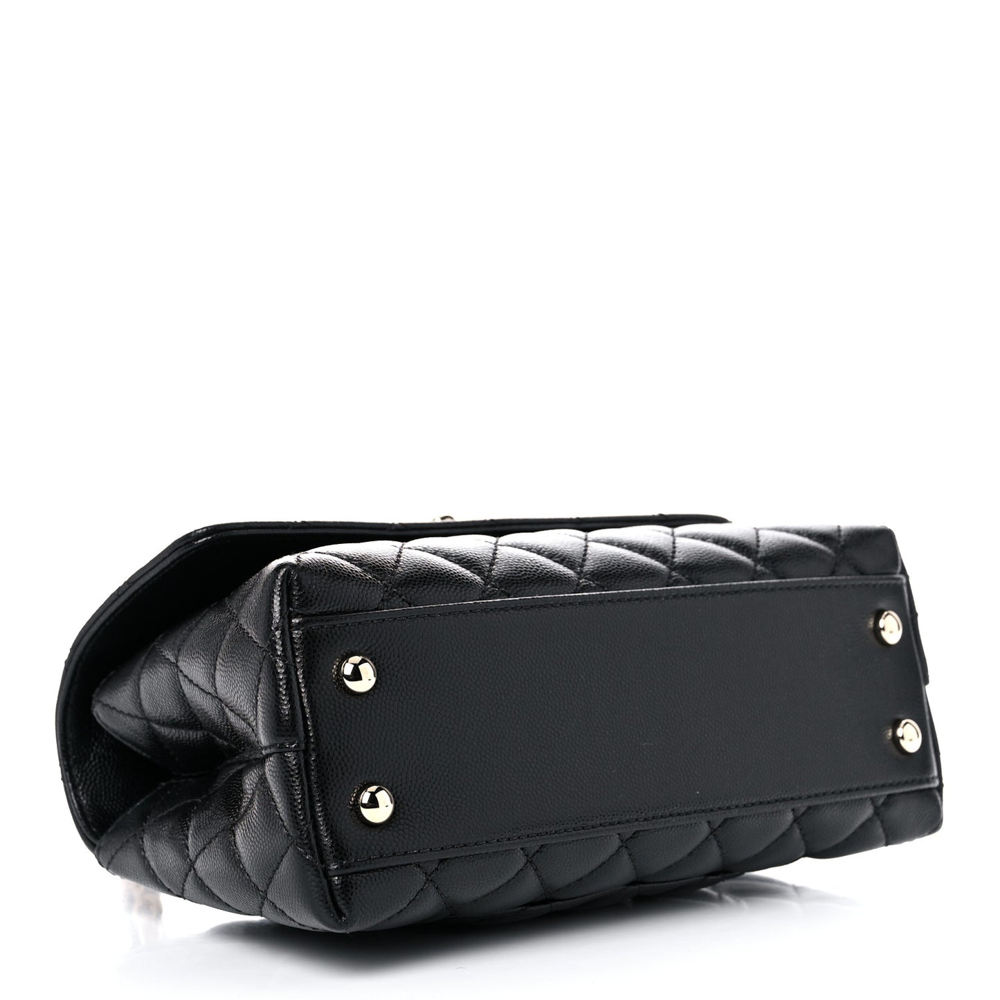 Caviar Quilted Mini Coco Handle Flap Black
