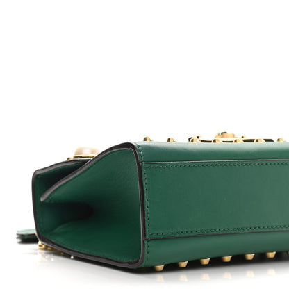 Gucci Calfskin Studded Small Padlock Shoulder Bag Emerald 10 of 12