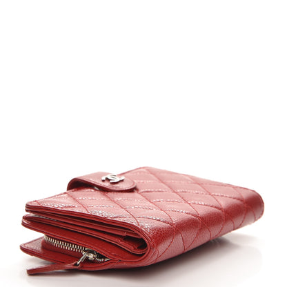 Chanel Caviar Quilted Zipped Pocket Wallet Red 4 of 8